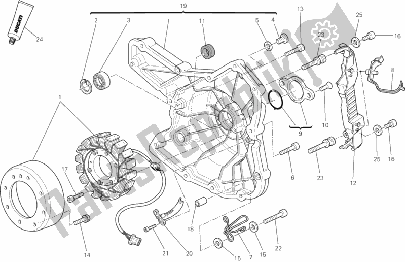 Alle onderdelen voor de Generator van de Ducati Monster 795 ABS EU Thailand 2013